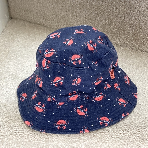 Preloved Naj Oleari Women's Coral Crab Patterned Navy Bucket Hat - Unique - Picture 7 of 10